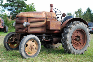 old agricultural tractor